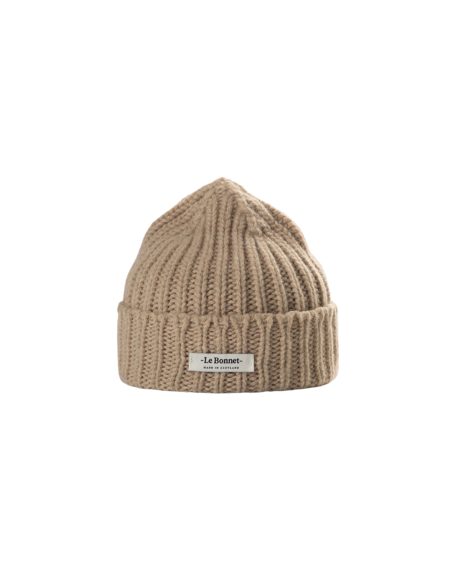 Beanie mit Logo in Sand, Le Bonnet,