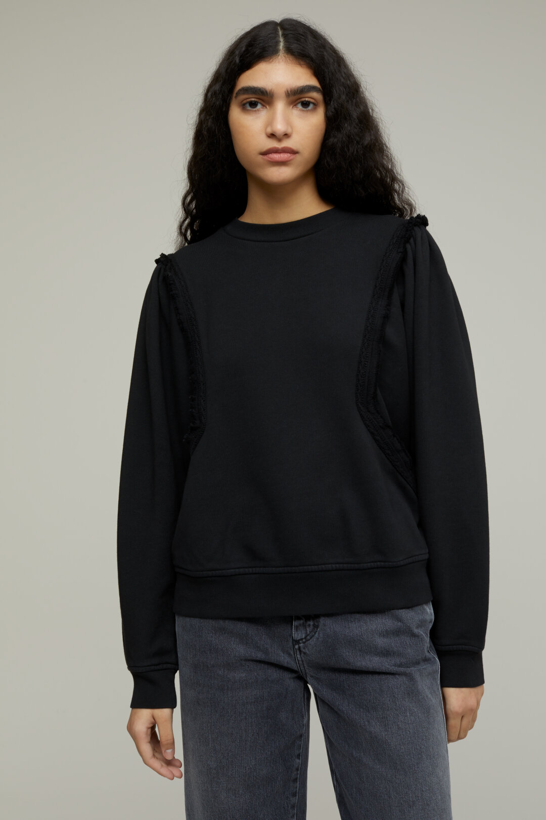 Sweatshirt, Closed, Black, C95060