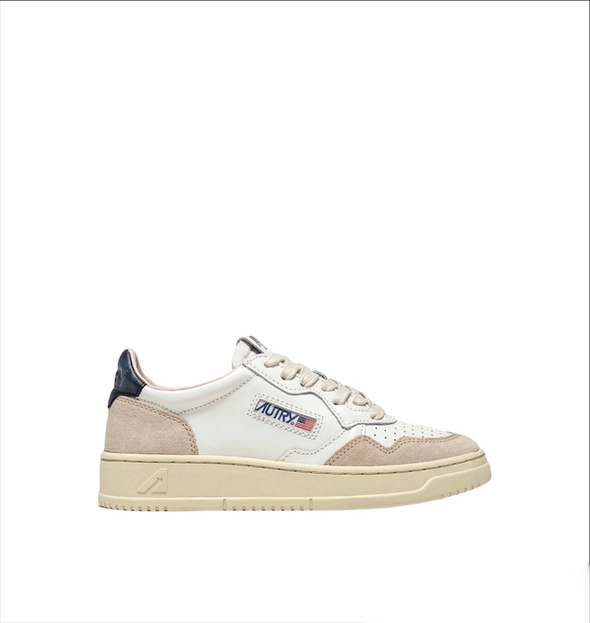 AUTRY MEDALIST LOW SNEAKERS IN LEATHER AND SUEDE COLOR WHITE BLUE