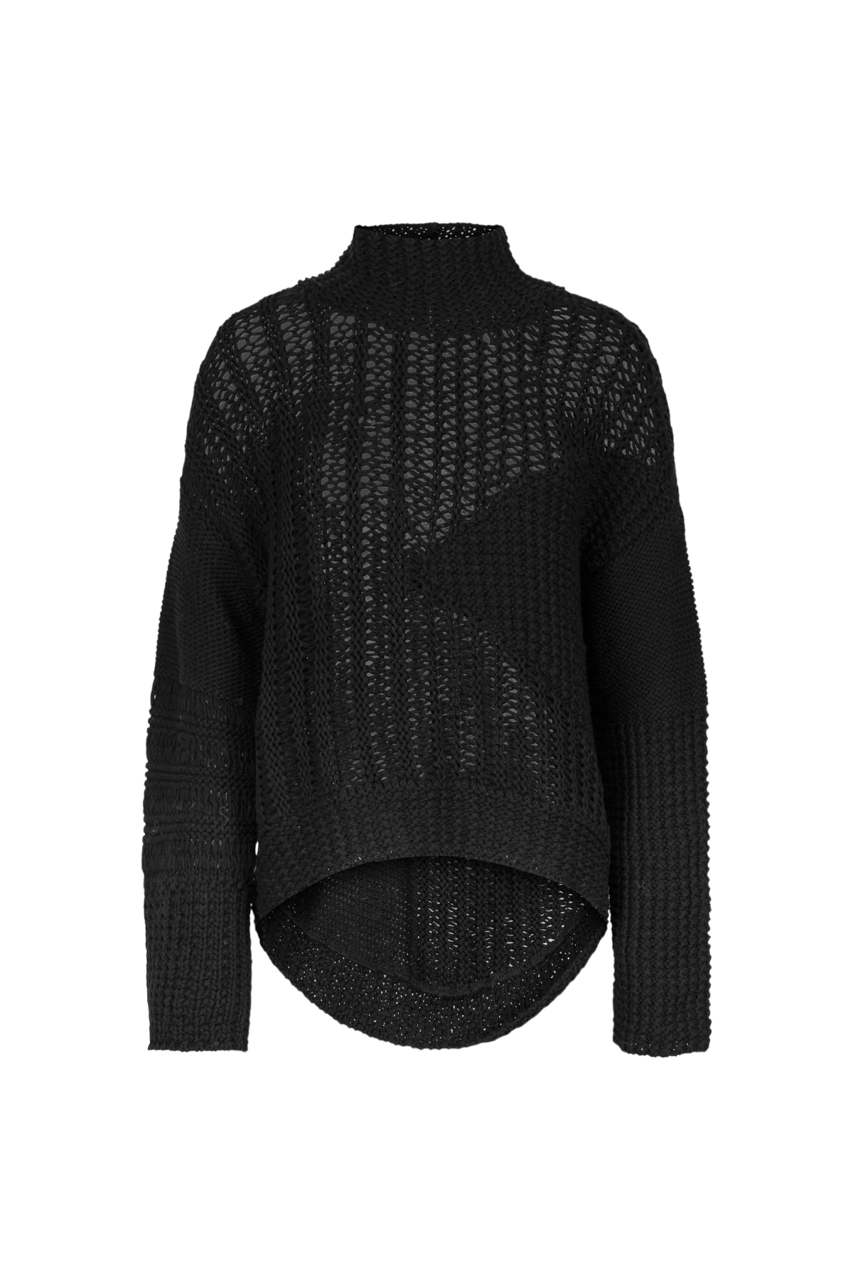 Pullover Deconstructed knit ENVELOPE 1976, Pullover, black, Envelope 1976,