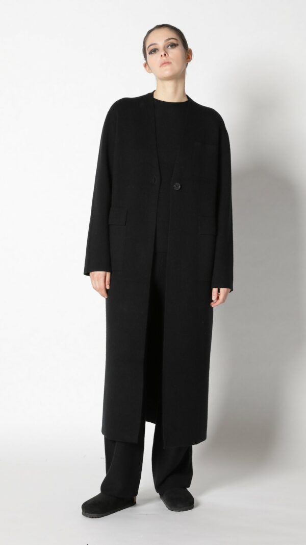 Doubleface Maxi Coat in Black, SMINFINTIY