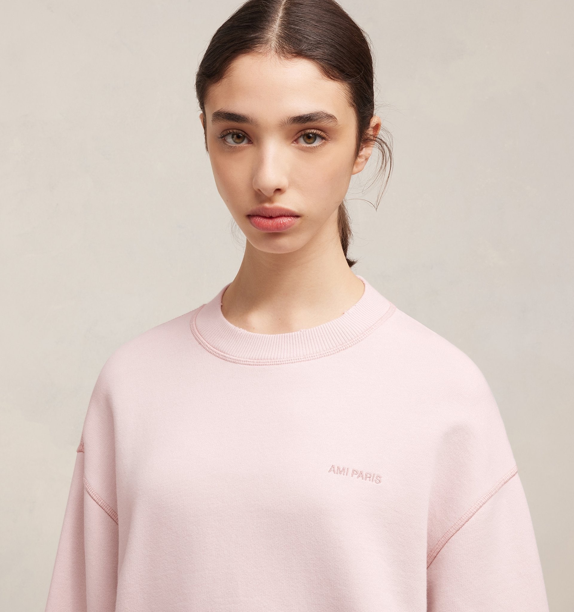 Sweatshirt fade out AMI in Nude Pink, AMI PARIS, USW016.JE0052679