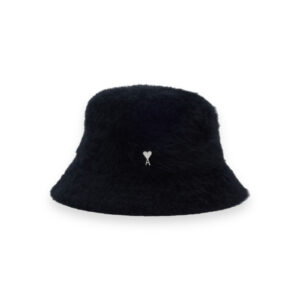 Bucket Hat Ami De Cœur in Black, AMI PARIS