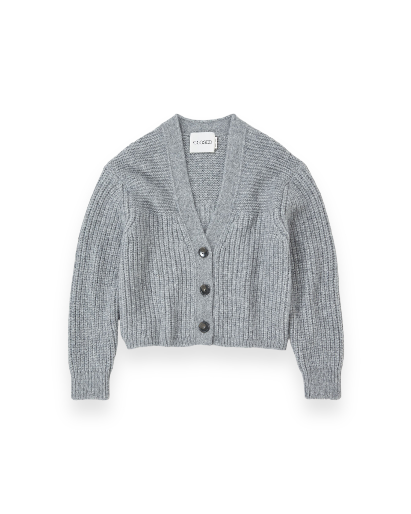 Cardigan heavy knit in light grey, CLOSED