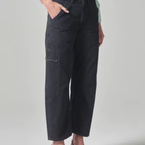 Cargo Hose Marcelle in Washed Black, Low Slung, Citizens of Humanity