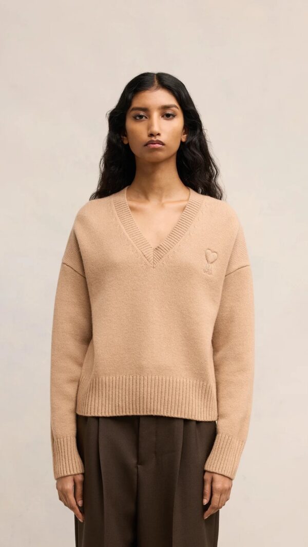 Pullover AMI DE COEUR in Camel, AMI PARIS, Pullover AMI DE COEUR in Camel, AMI PARIS,