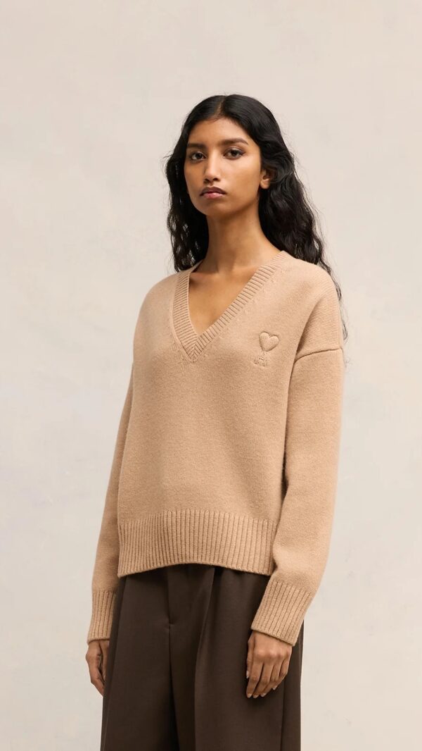 Pullover AMI DE COEUR in Camel, AMI PARIS, Pullover AMI DE COEUR in Camel, AMI PARIS,
