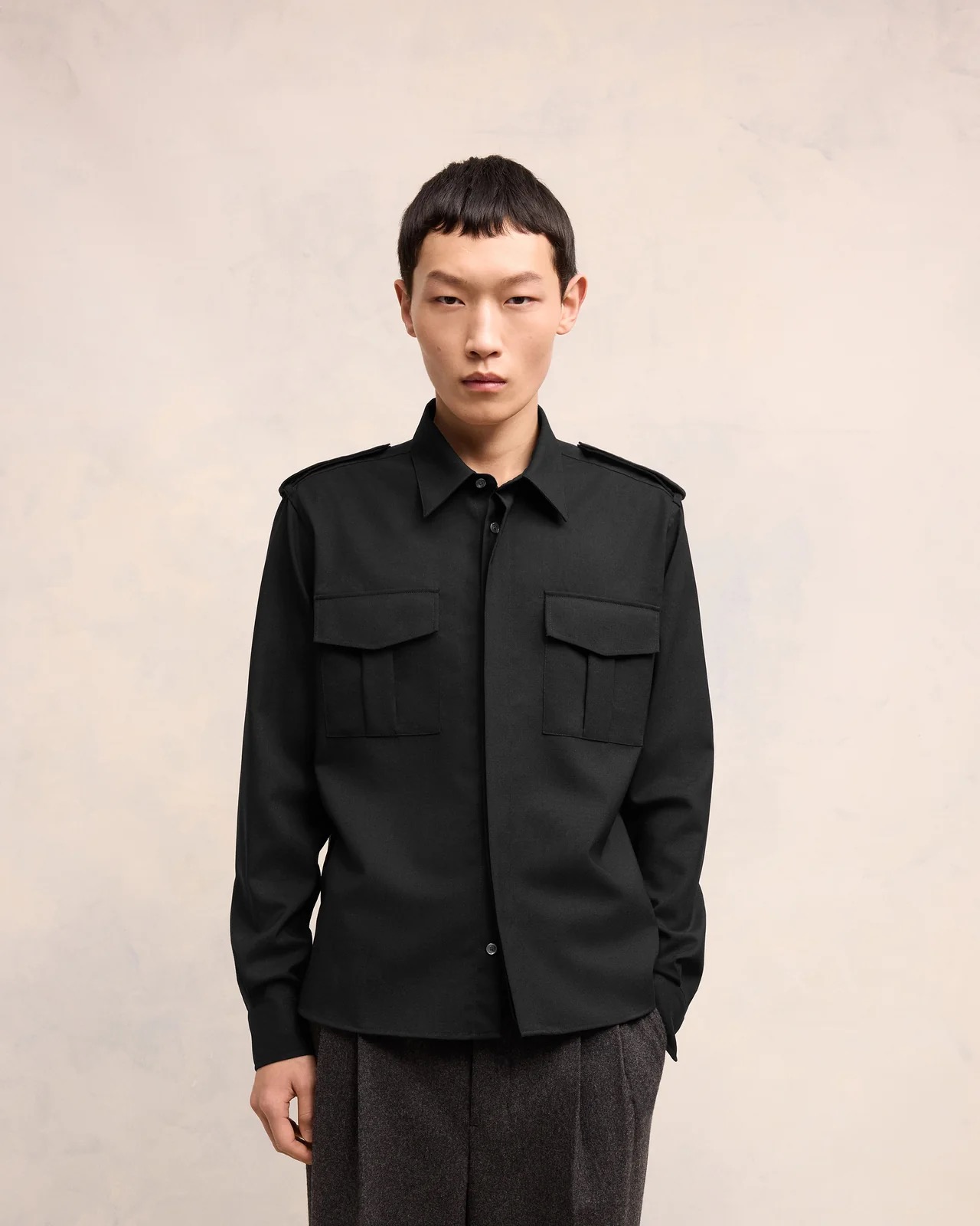 MILITARY-HEMD in Black, AMI PARIS