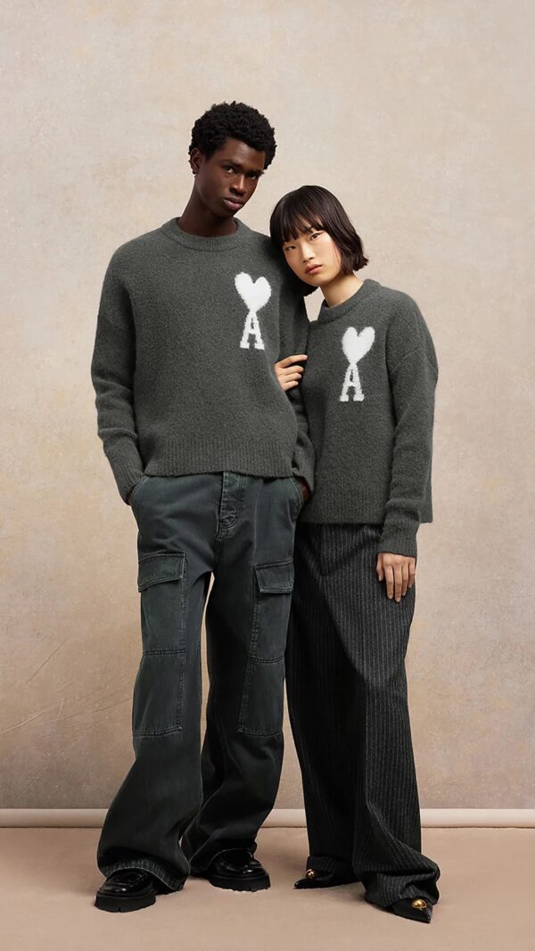 Pullover AMI DE COEUR in Anthrazit, AMI PARIS, Pullover AMI DE COEUR in Anthrazit, AMI PARIS,
