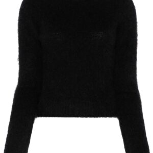 Pullover brushed Alpaca in black, AMI PARIS,