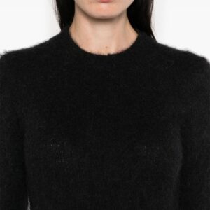 Pullover brushed Alpaca in black, AMI PARIS,