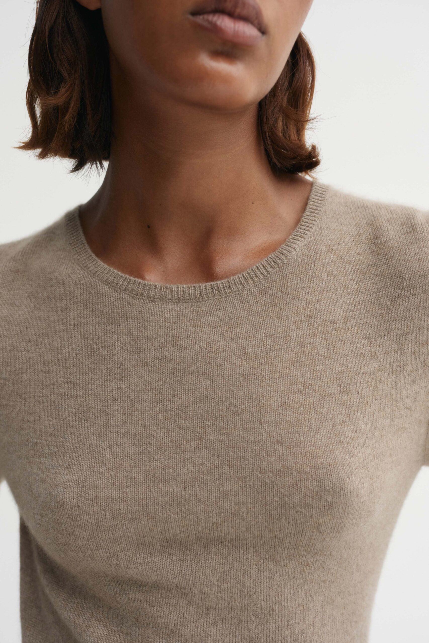 AWA Crewneck Sweater in NOUGAT, ALMADA LABLE,