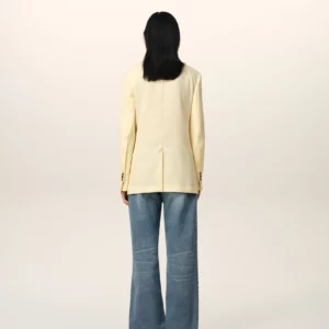 Zweiknopf- Blazer in light yellow, AMI PARIS