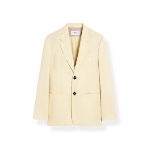 Zweiknopf- Blazer in light yellow, AMI PARIS