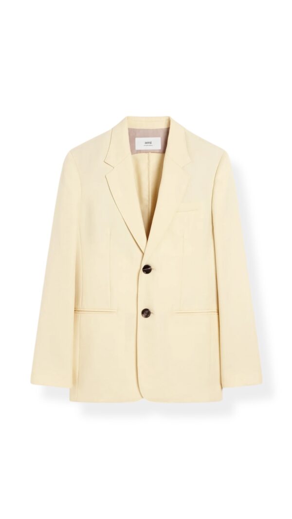 Zweiknopf- Blazer in light yellow, AMI PARIS