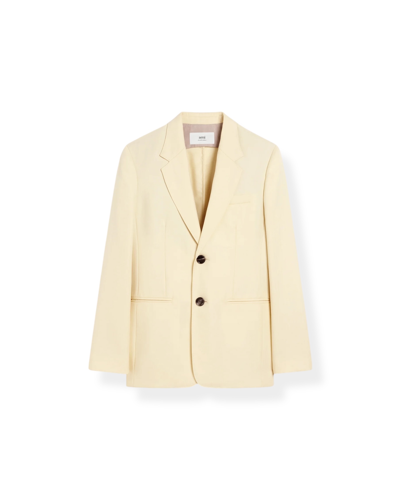 Zweiknopf- Blazer in light yellow, AMI PARIS