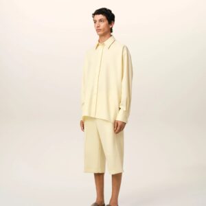Overshirt mit Rückenschlitz in Gelb, AMI PARIS, USH171.WV0068.726