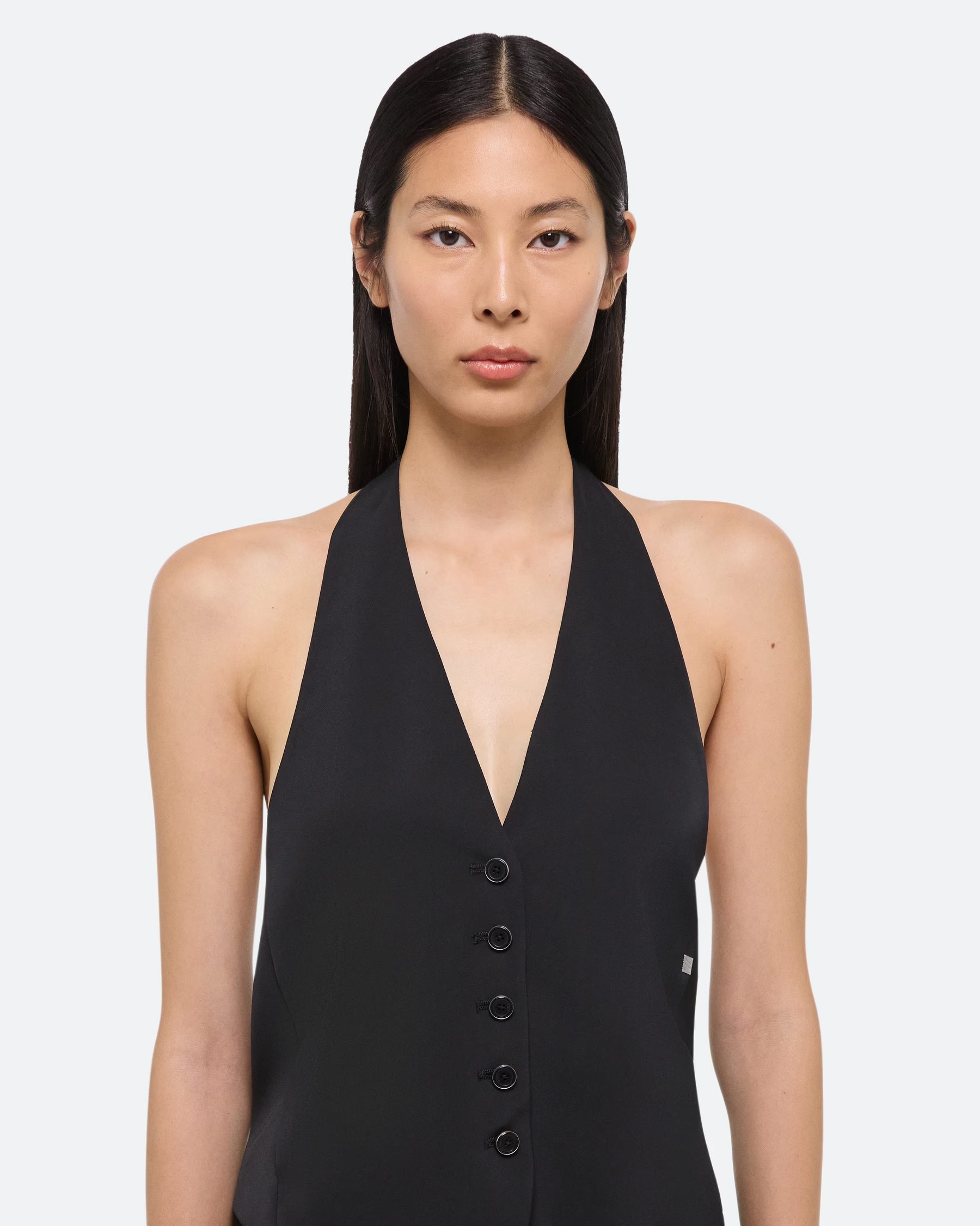 Top HALTER VEST in Black, HELMUT LANG, PO2HW508