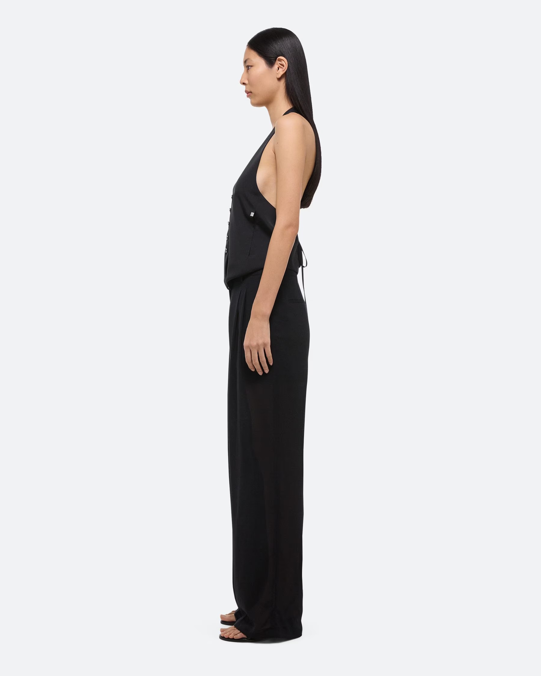 Top HALTER VEST in Black, HELMUT LANG, PO2HW508