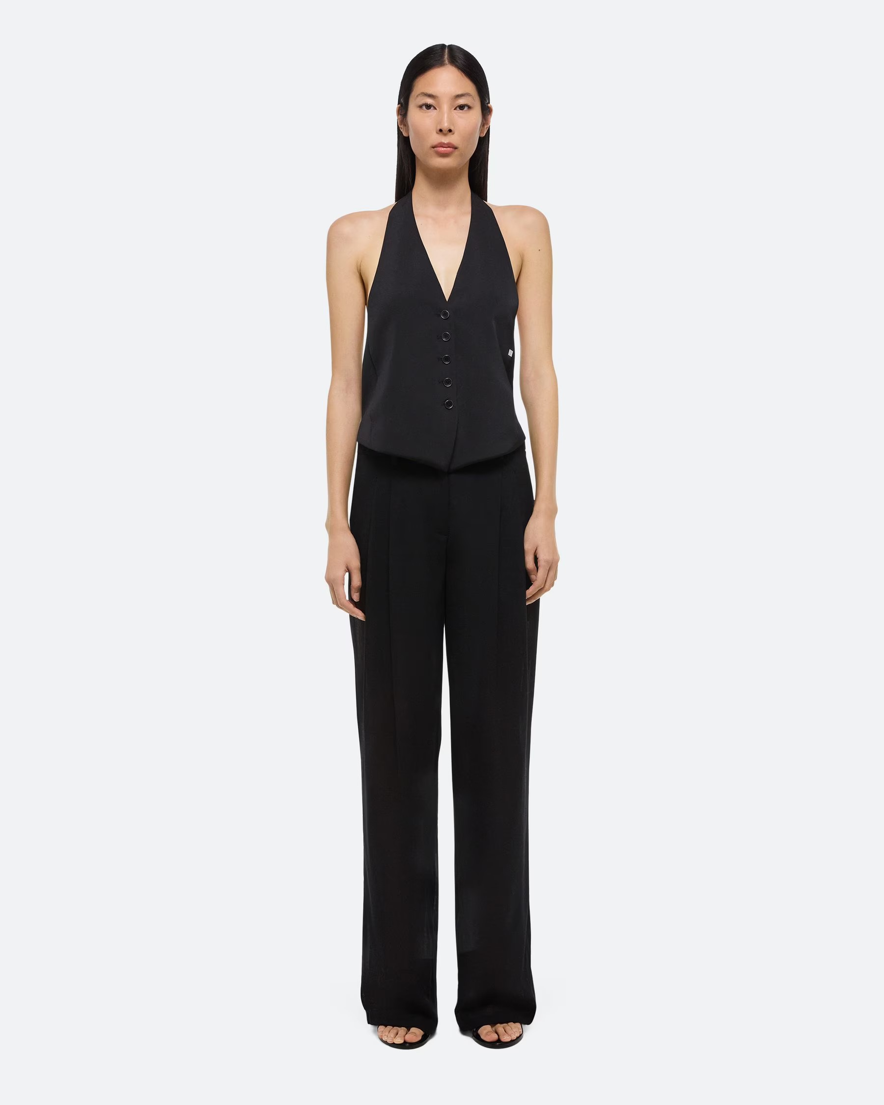 Top HALTER VEST in Black, HELMUT LANG, PO2HW508