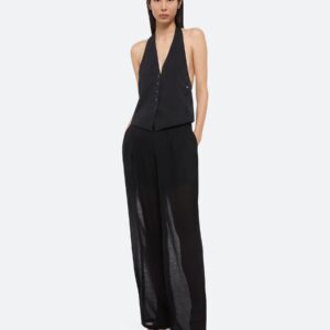 Top HALTER VEST in Black, HELMUT LANG, PO2HW508