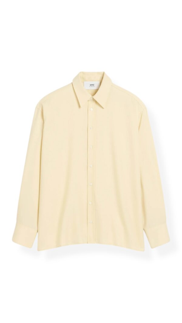 Overshirt mit Rückenschlitz in Gelb, AMI PARIS, USH171.WV0068.726