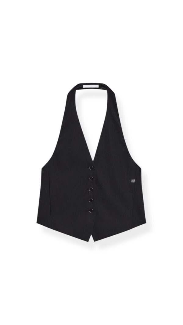 Top HALTER VEST in Black, HELMUT LANG, PO2HW508