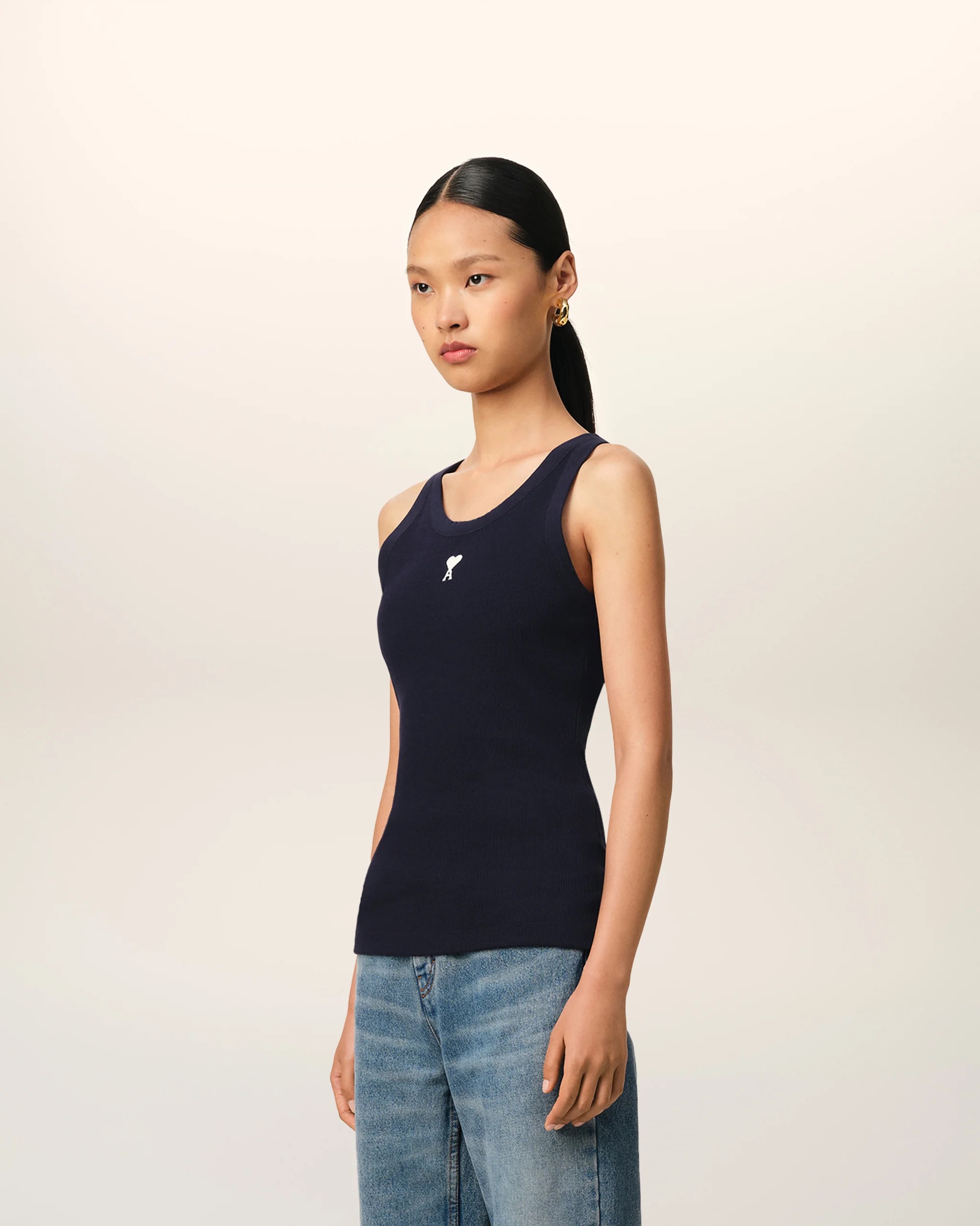 Tanktop AMI DE COEUR in Navy, AMI PARIS, FTK160.JE0117.430