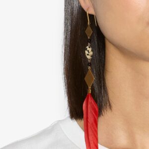 Ohrringe DANCING FEATHER in Rot, ISABEL MARANT, BL0222FAC2B08BHELS OHRRINGE DANCING FEATHER