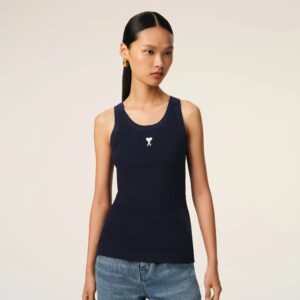 Tanktop AMI DE COEUR in Navy, AMI PARIS, FTK160.JE0117.430