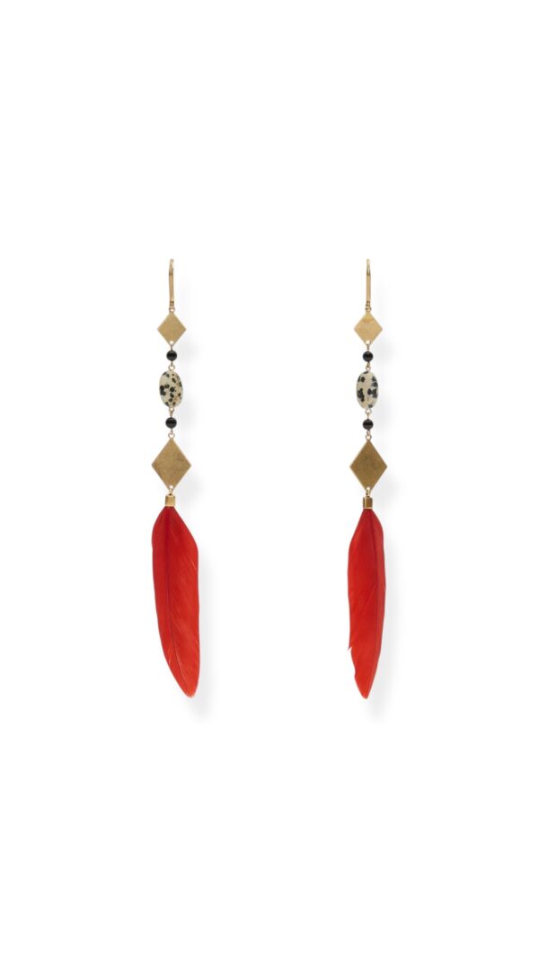 Ohrringe DANCING FEATHER in Rot, ISABEL MARANT, BL0222FAC2B08BHELS OHRRINGE DANCING FEATHER