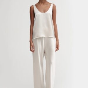 ROMY SATIN TOP, PEARL, ALMADA