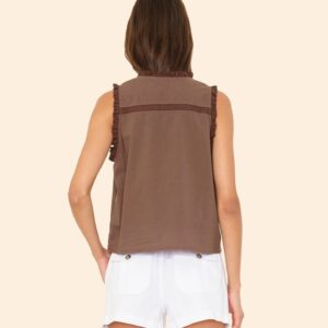 Bluse LOUISE in Chocolat, XIRENA x Léa Meylan