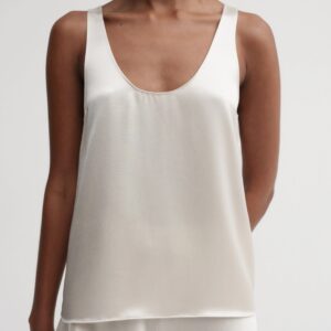 ROMY SATIN TOP, PEARL, ALMADA