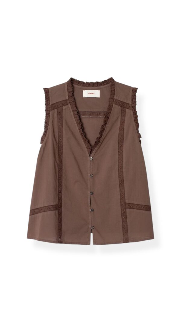 Bluse LOUISE in Chocolat, XIRENA x Léa Meylan