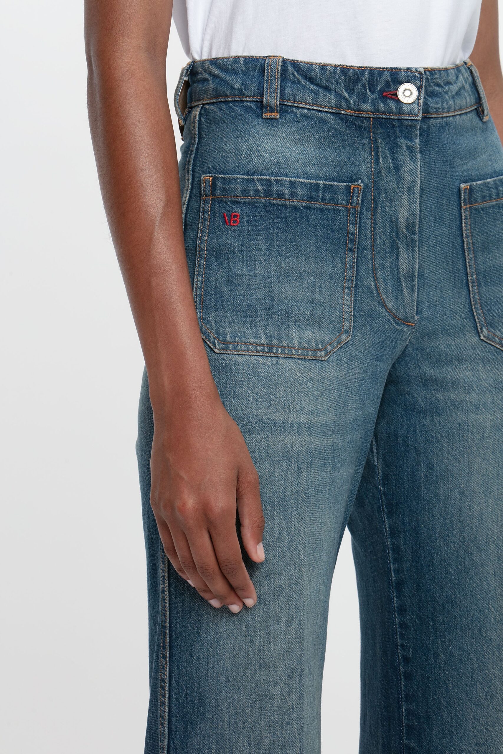 Alina High Waisted Jean In Washed Blue, VICTORIA BECKHAM,