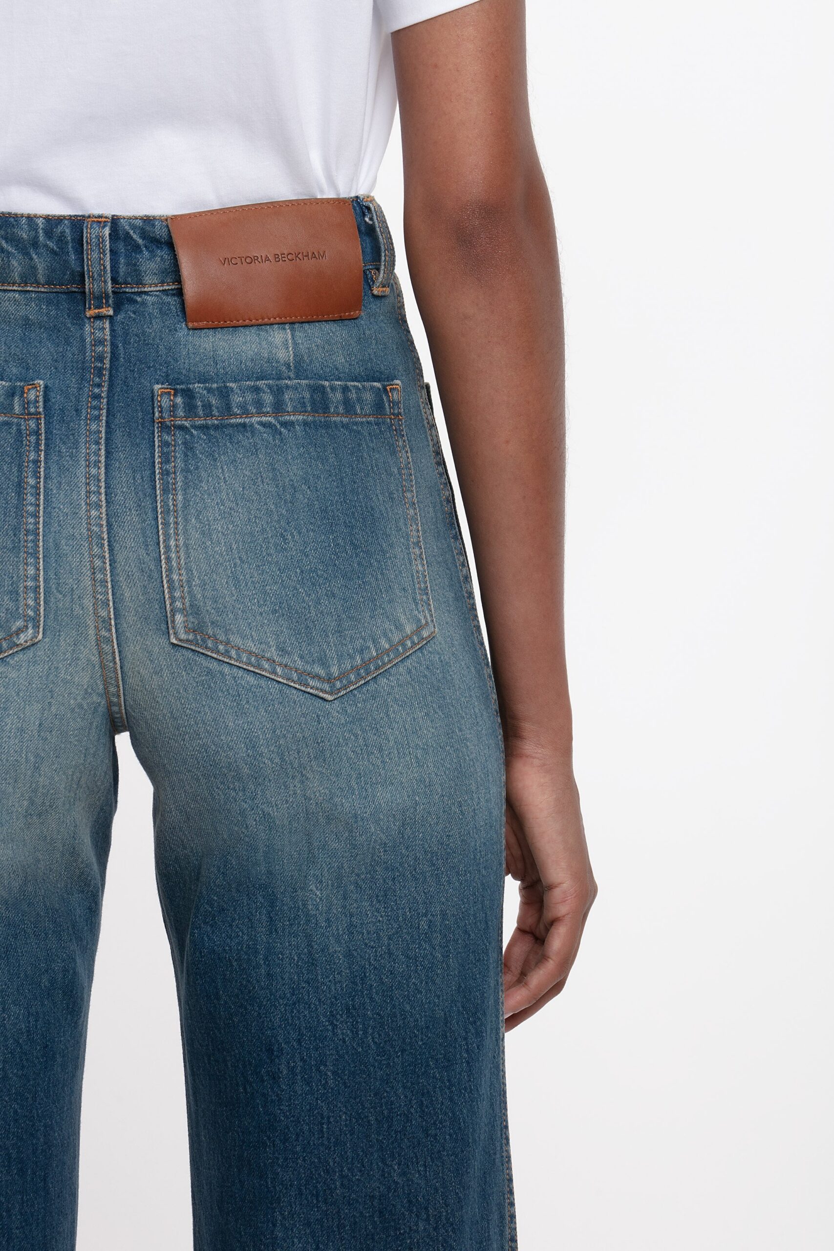 Alina High Waisted Jean In Washed Blue, VICTORIA BECKHAM,