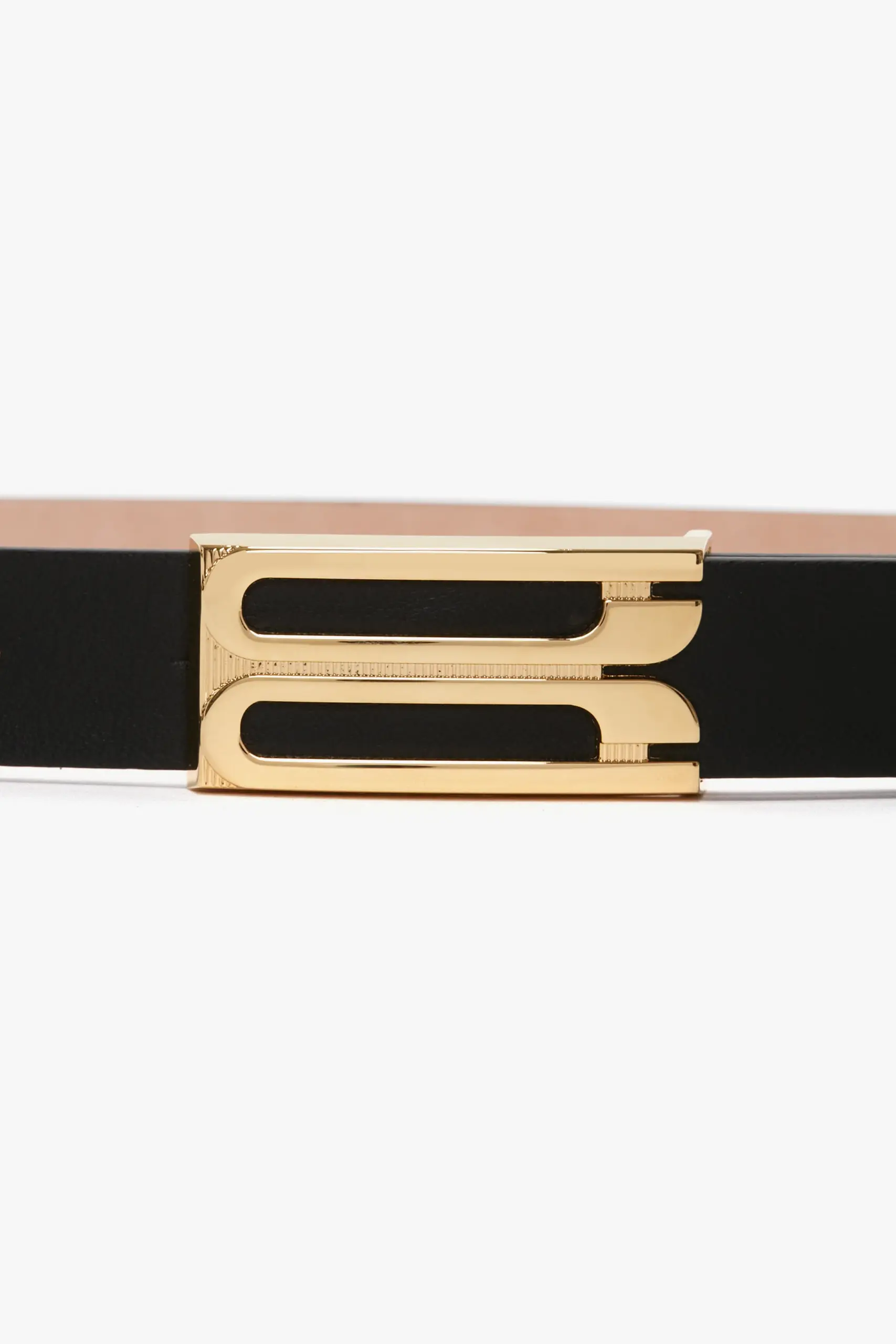 Frame Belt In Black Grained Leather, VICTORIA BECKHAM,
