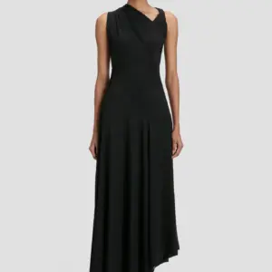 Sleeveless Draped Midi Dress In Black, VICTORIA BECKHAM,