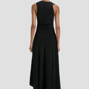 Sleeveless Draped Midi Dress In Black, VICTORIA BECKHAM,