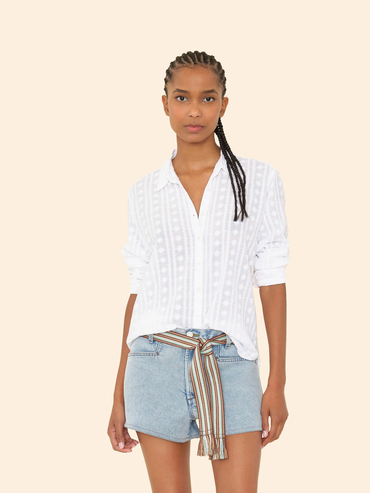 Bluse BEAU Embroidered white, XIRENA