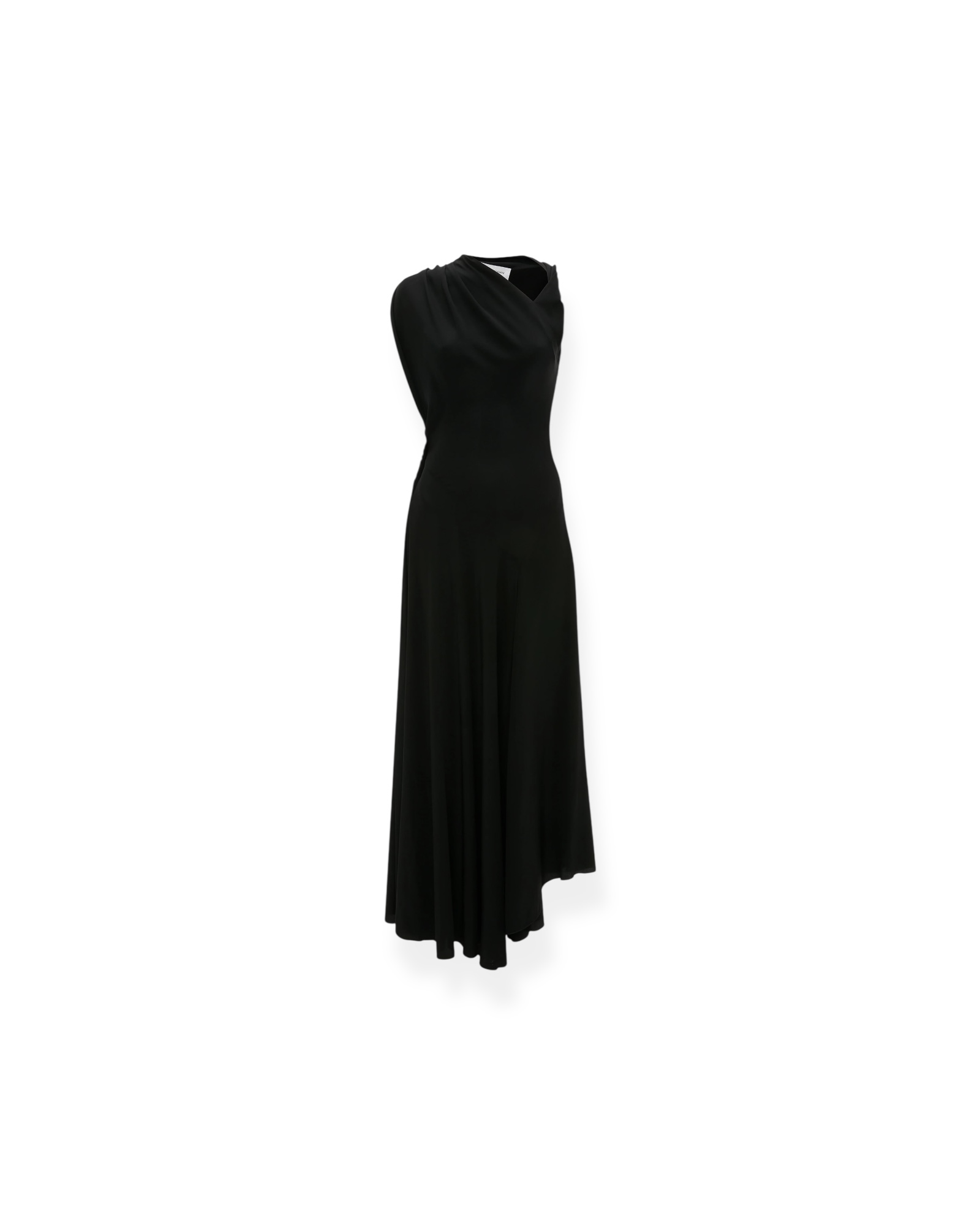 Sleeveless Draped Midi Dress In Black, VICTORIA BECKHAM,
