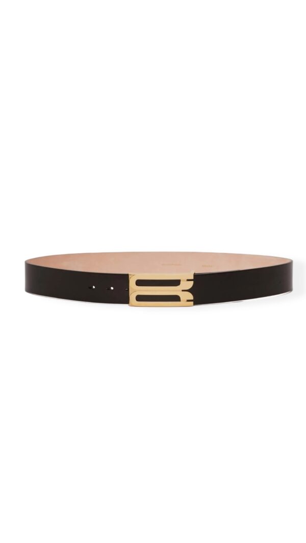 Jumbo Frame Belt In Black Grained Leather, VICTORIA BECKHAM
