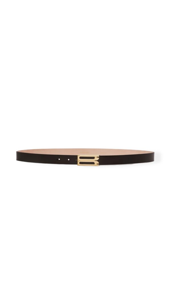 Frame Belt In Black Grained Leather, VICTORIA BECKHAM,