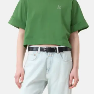 Cropped T-Shirt in Matche Green