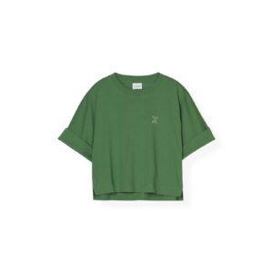 Cropped T-Shirt in Matche Green