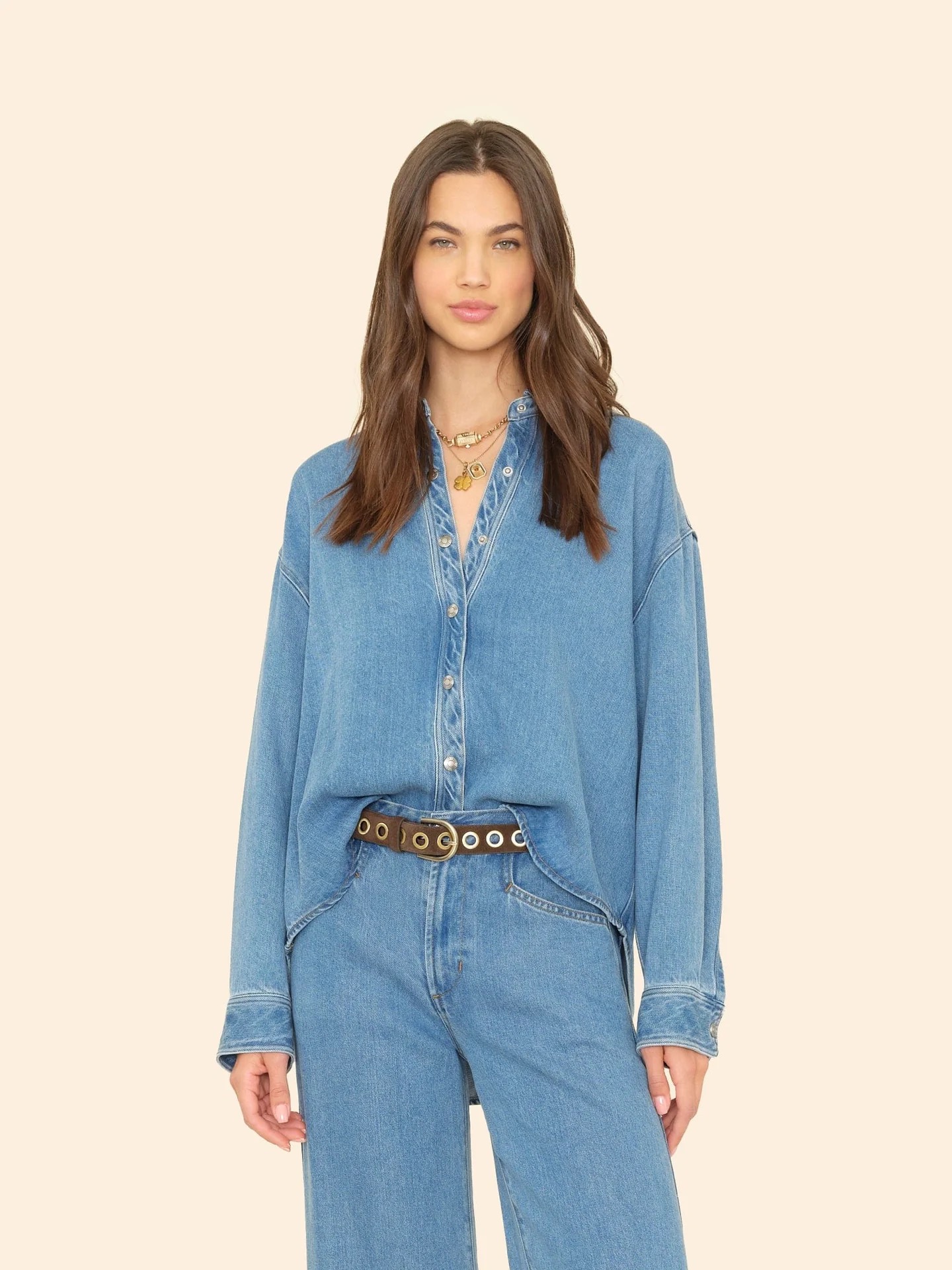 Bluse GIA in wash blue, XIRENA