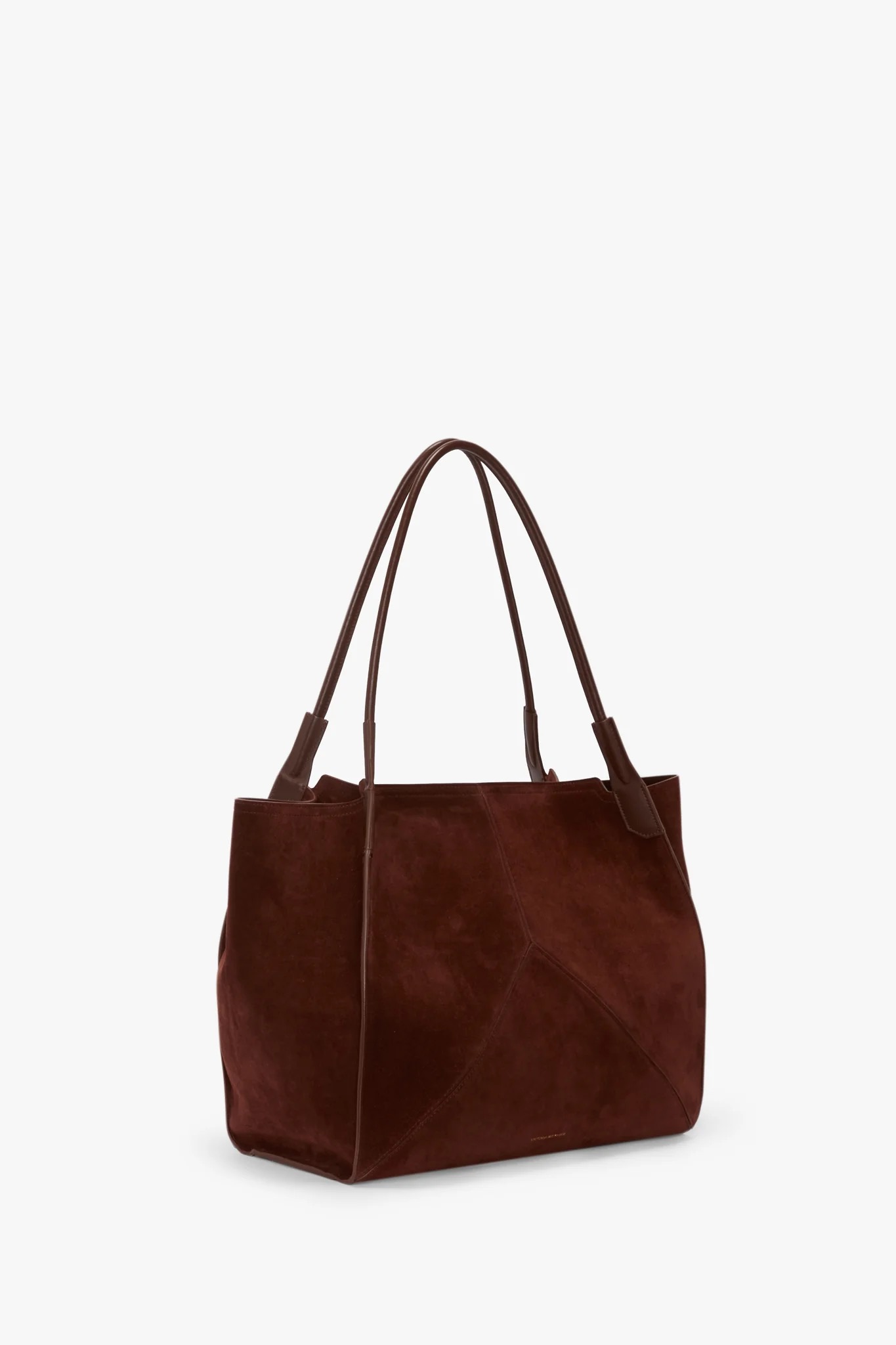 Victoria Tote In Dark Brown Suede, VICTORIA BEKCHAM