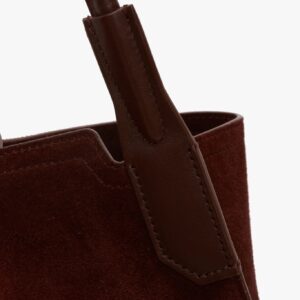 Victoria Tote In Dark Brown Suede, VICTORIA BEKCHAM