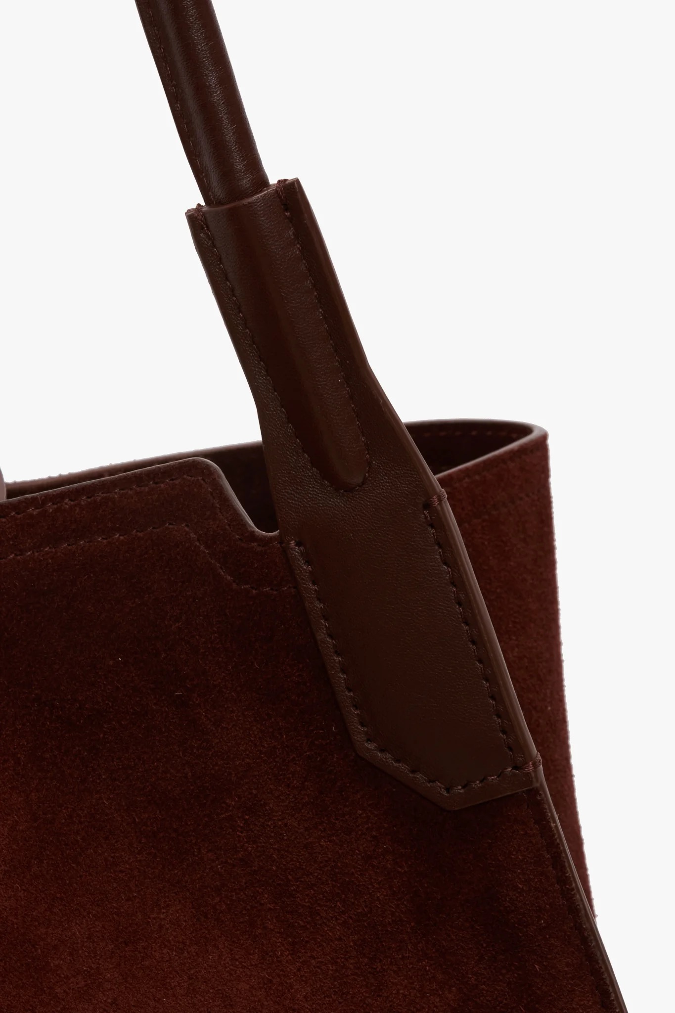 Victoria Tote In Dark Brown Suede, VICTORIA BEKCHAM